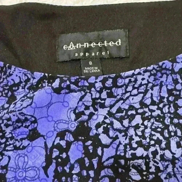 Connected Black Purple Blue Short‎ Sleeve Stretch Sheath Dress Washable 6 - Picture 2 of 4